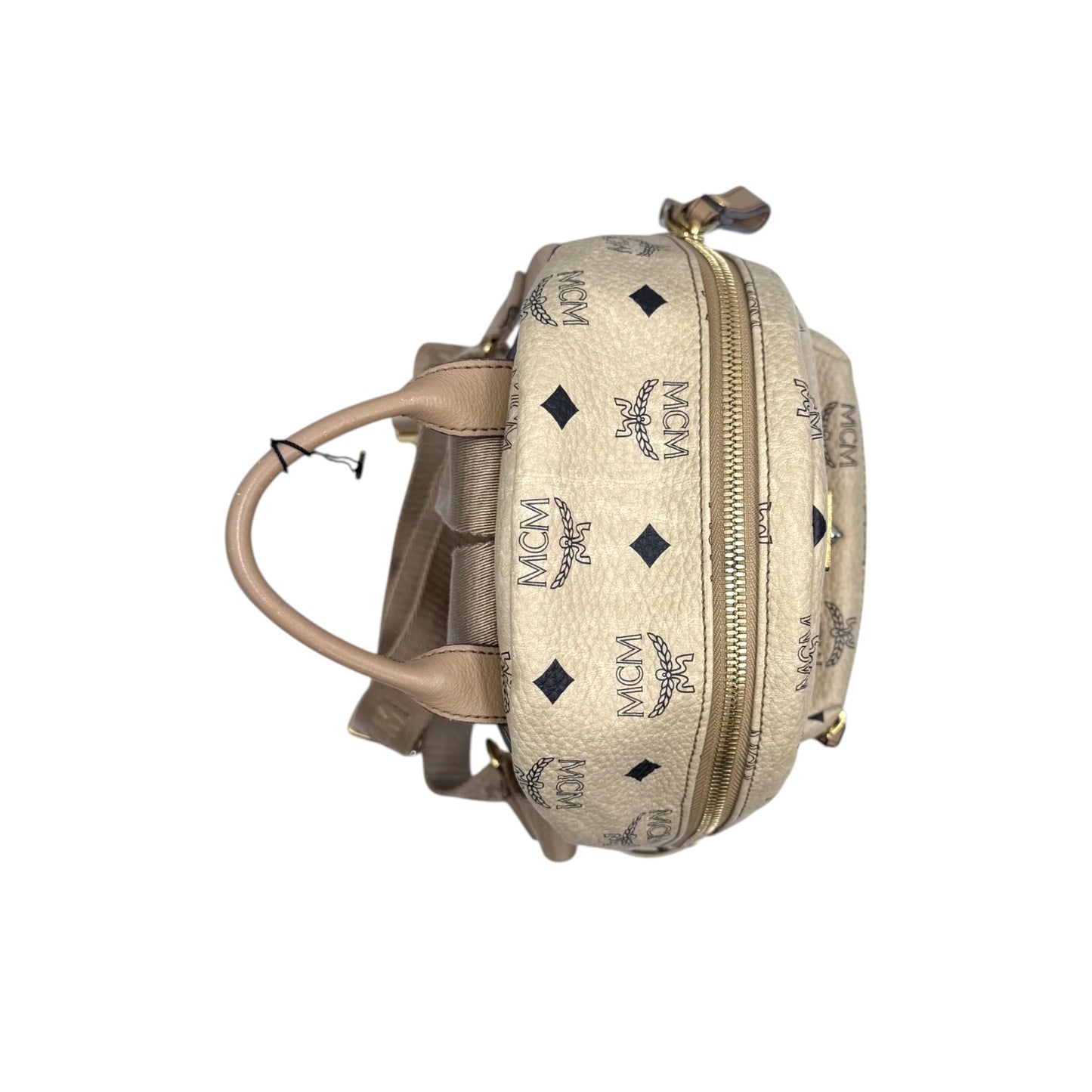 MCM Beige Visetos Stark Stud Backpack