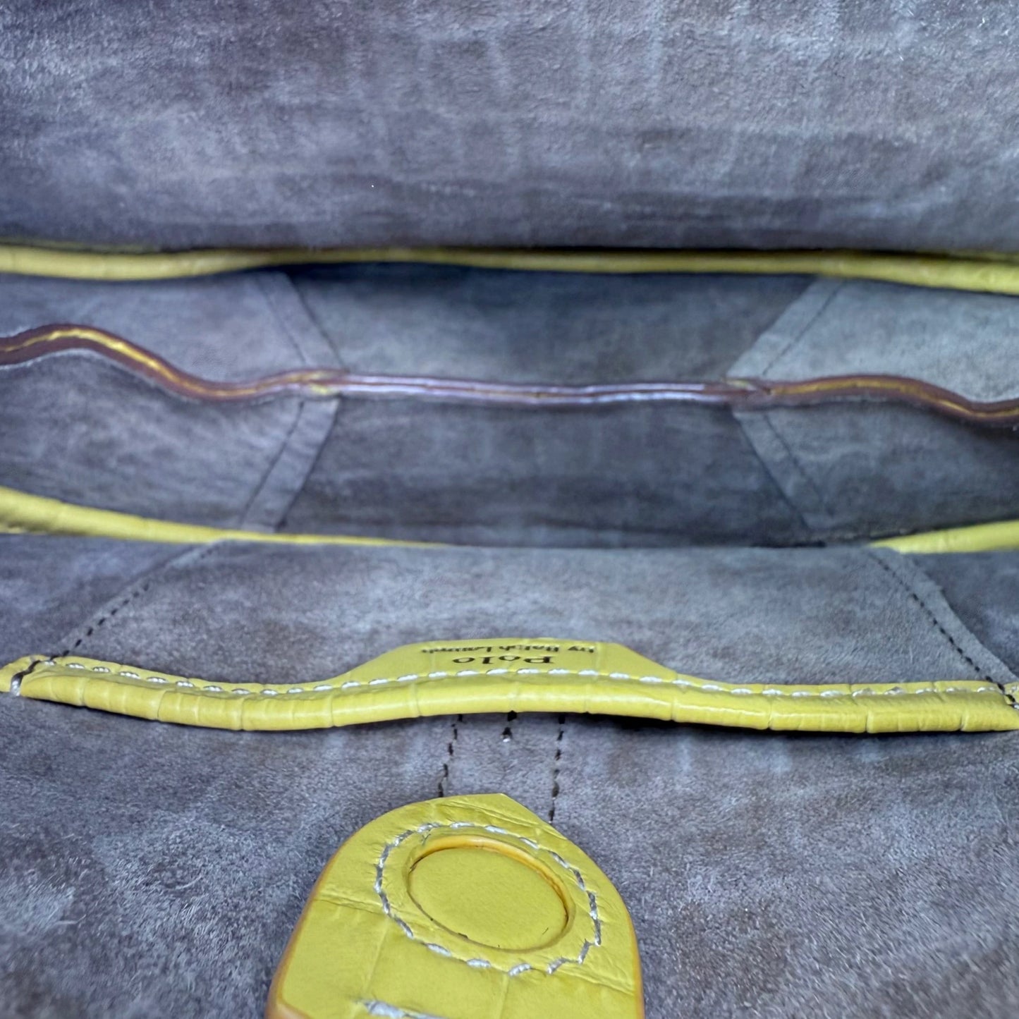 Polo Ralph Lauren Yellow Croc Shoulder Bag