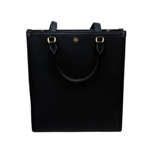 Tory Burch Black Pebbled Leather Shopper Tote