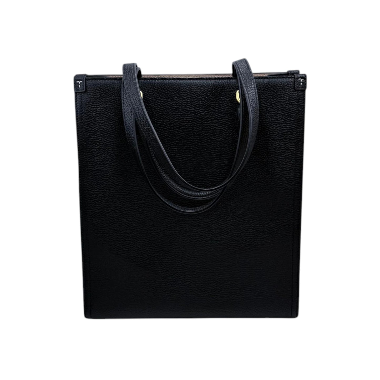 Tory Burch Black Pebbled Leather Shopper Tote