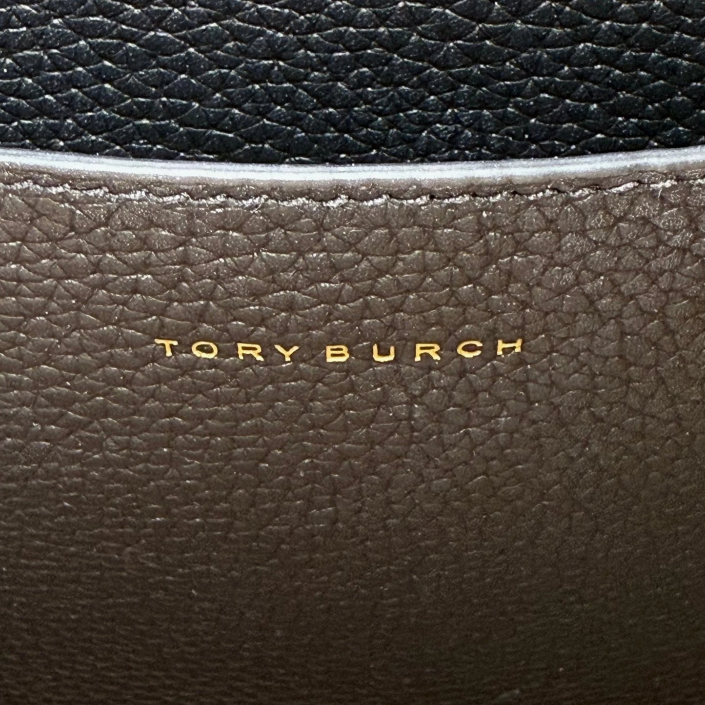 Tory Burch Black Pebbled Leather Shopper Tote