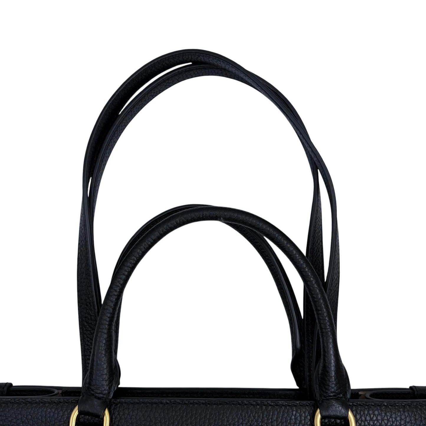 Tory Burch Black Pebbled Leather Shopper Tote