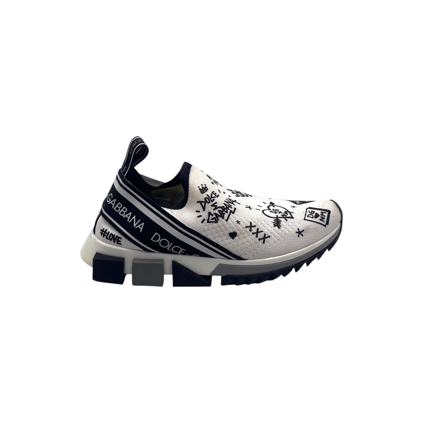 D&G White/Black Graffiti Snkr