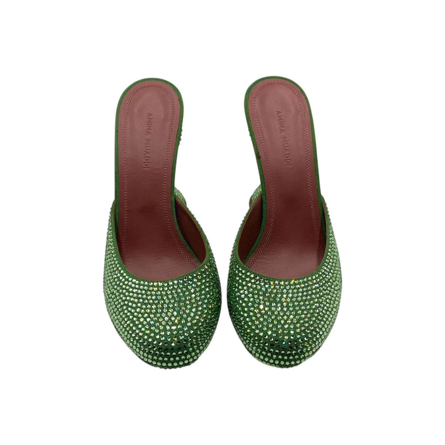 Amina Muaddi Crystal Slide Mules