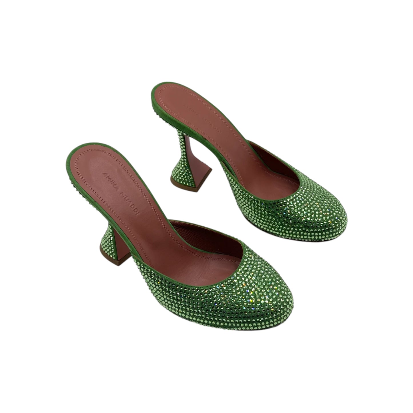 Amina Muaddi Crystal Slide Mules