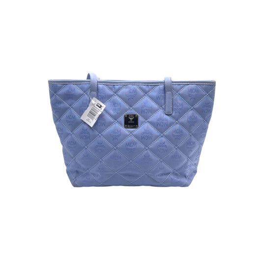 MCM Blue Quilted Nylon Tote Bag