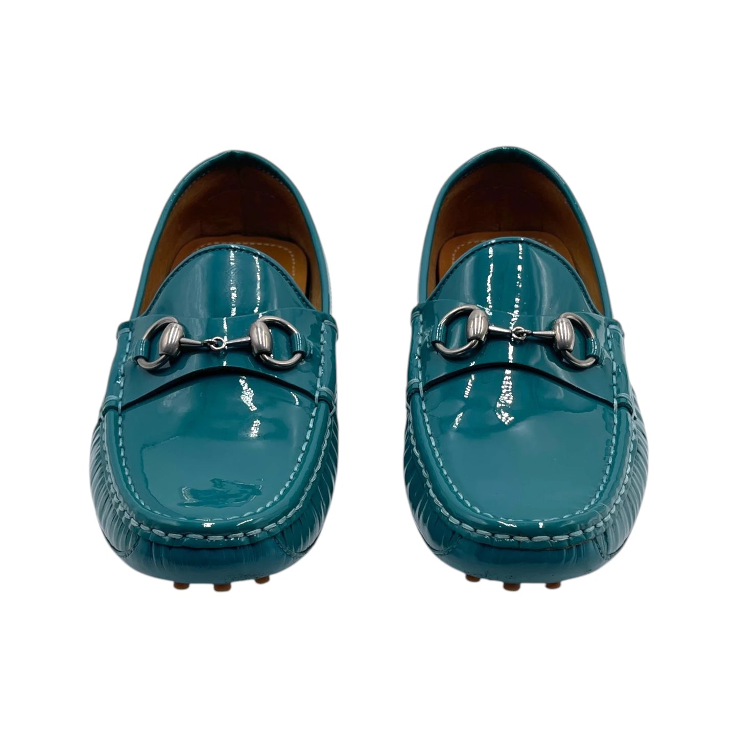 Gucci Teal Horsebit Loafers