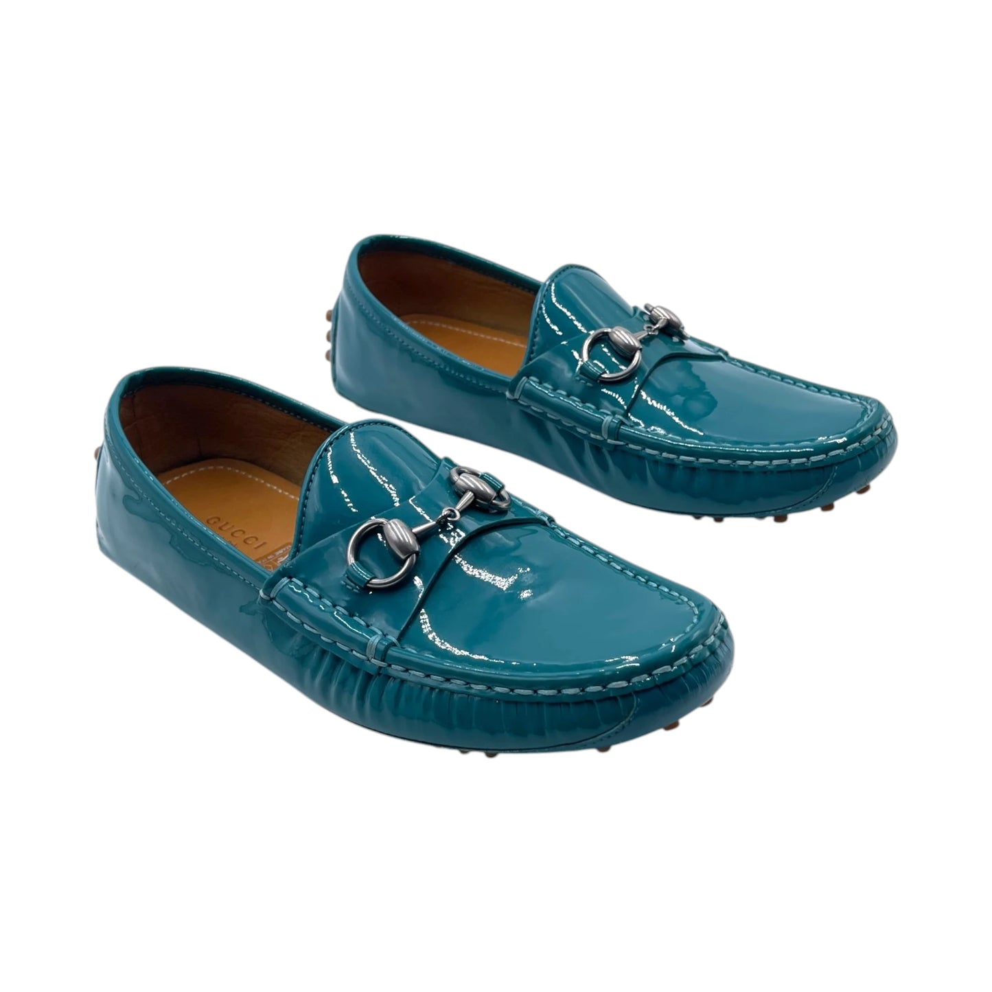 Gucci Teal Horsebit Loafers
