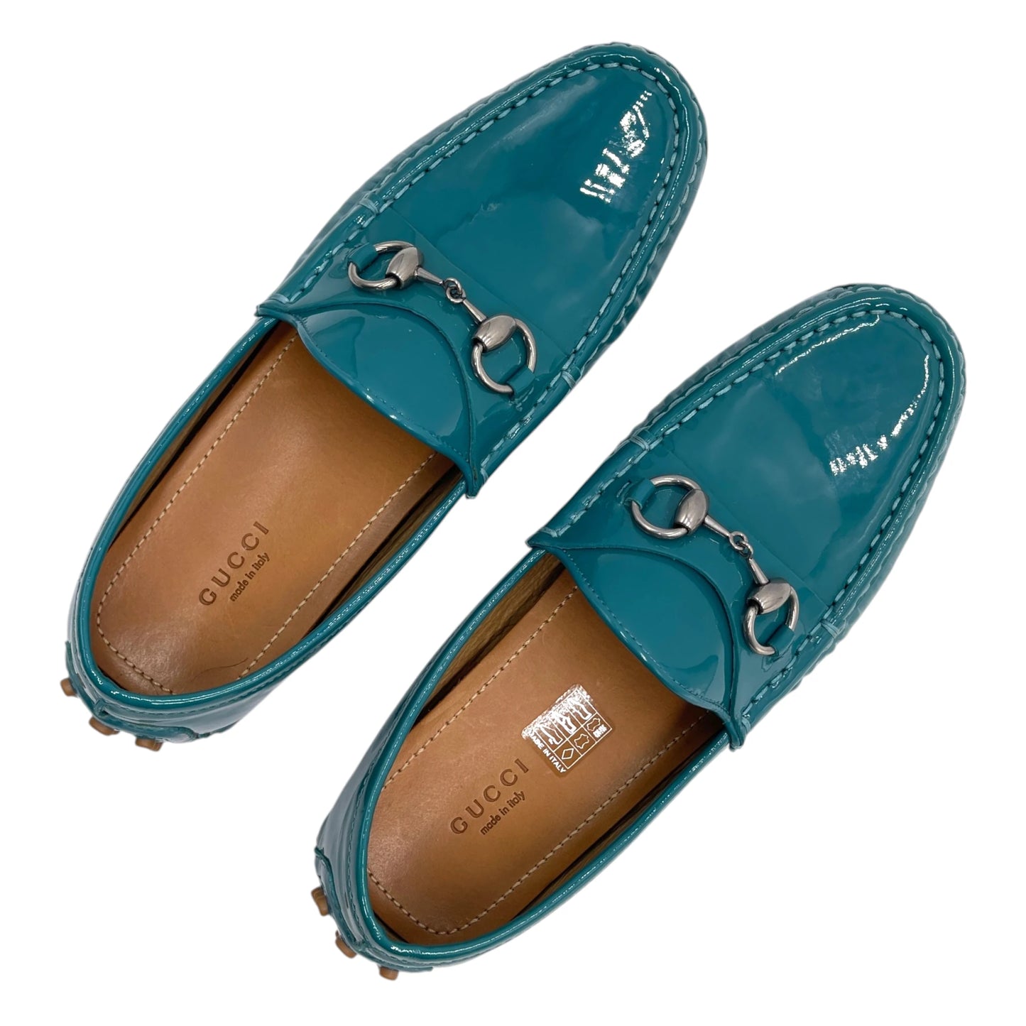 Gucci Teal Horsebit Loafers