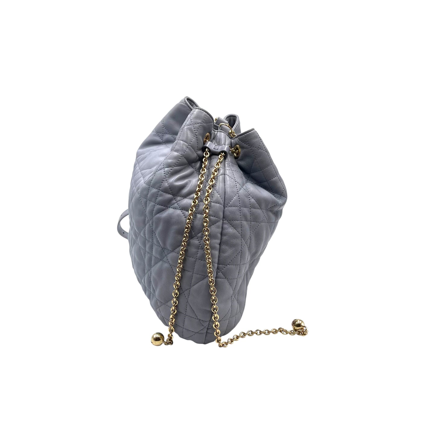 Dior Cannage Grey Bucket Bag