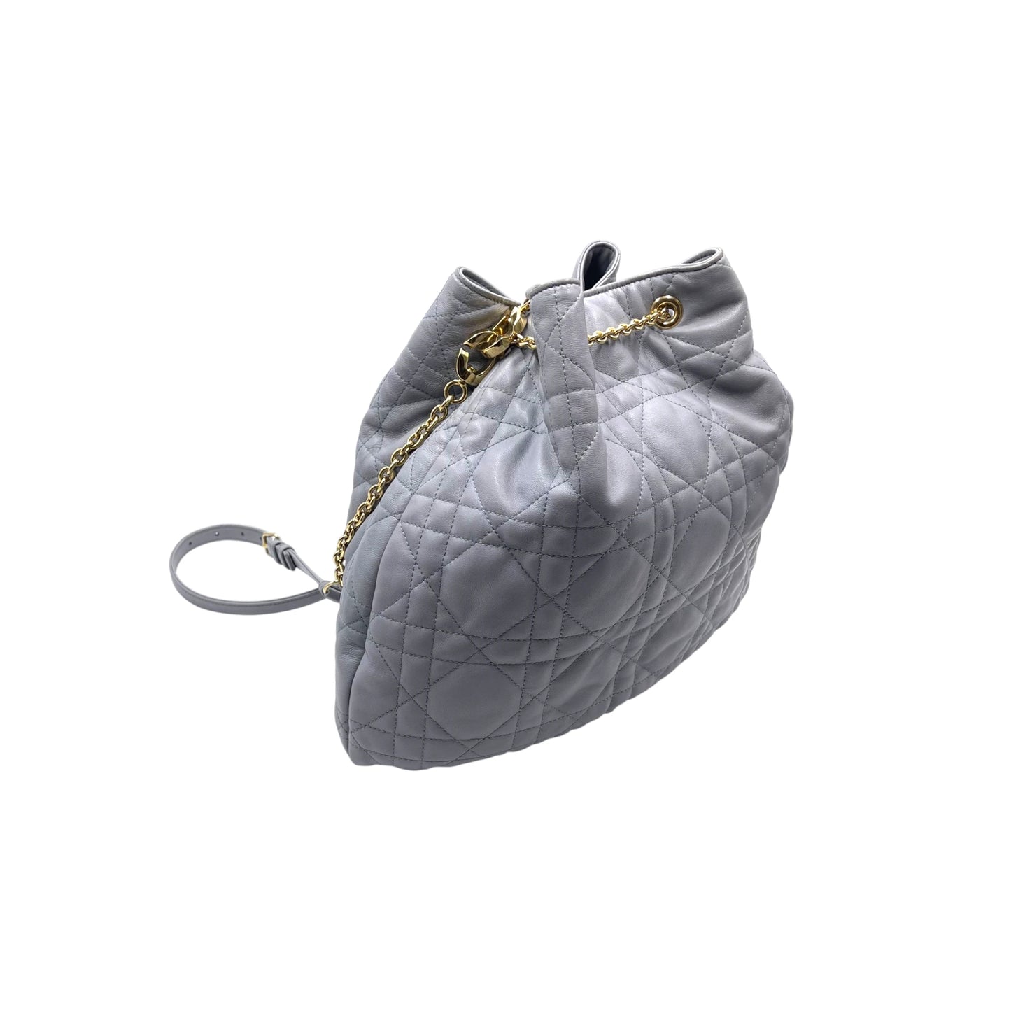 Dior Cannage Grey Bucket Bag