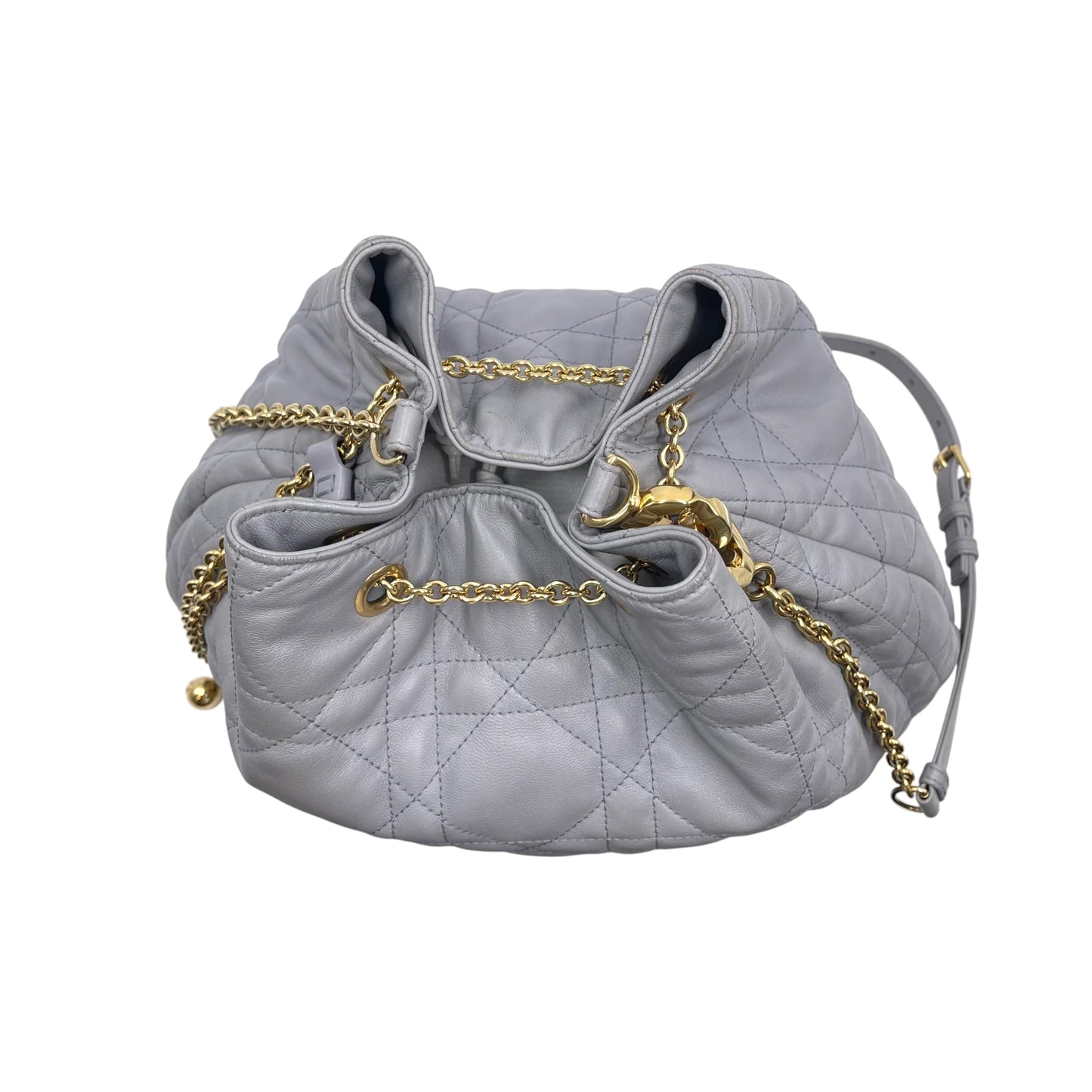 Dior Cannage Grey Bucket Bag