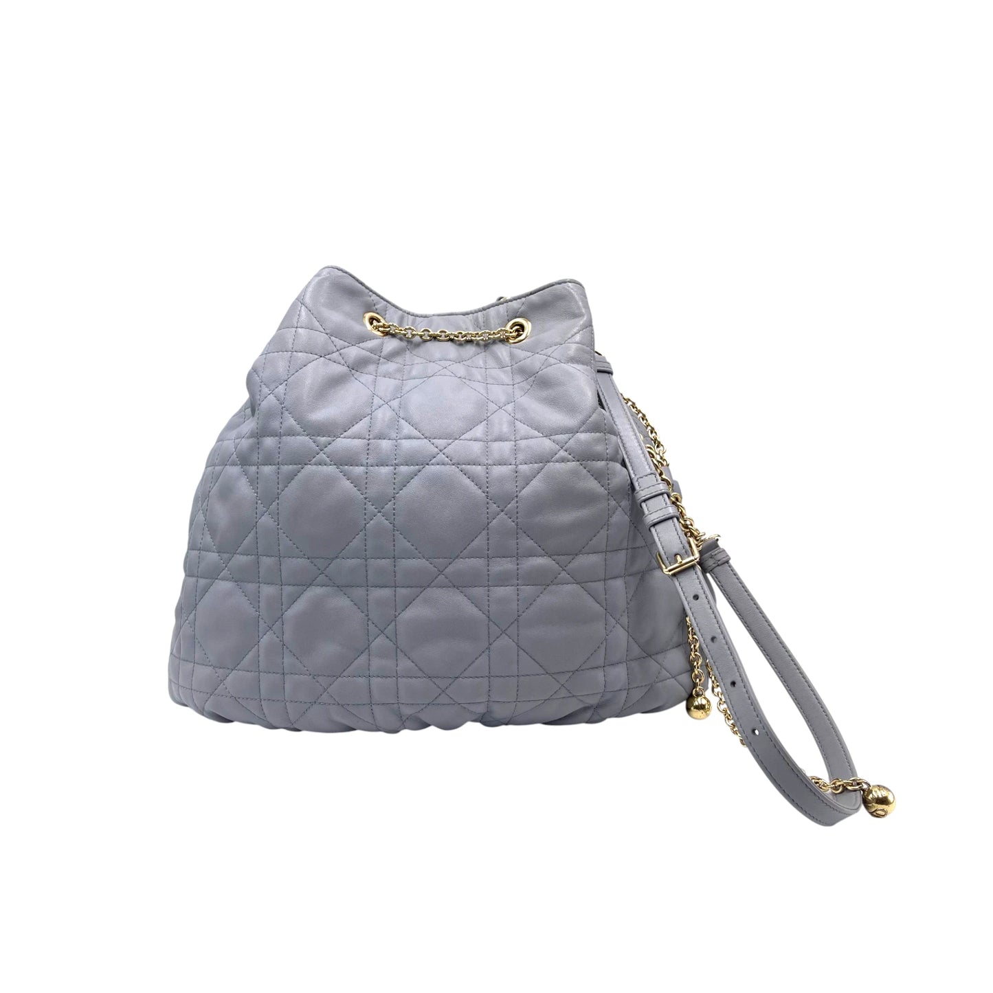 Dior Cannage Grey Bucket Bag