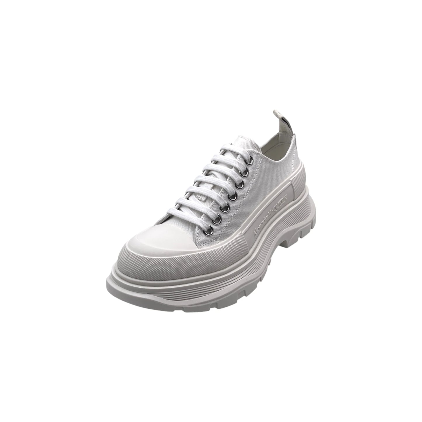 McQueen White Canvas Tread Slick Women's Snkr