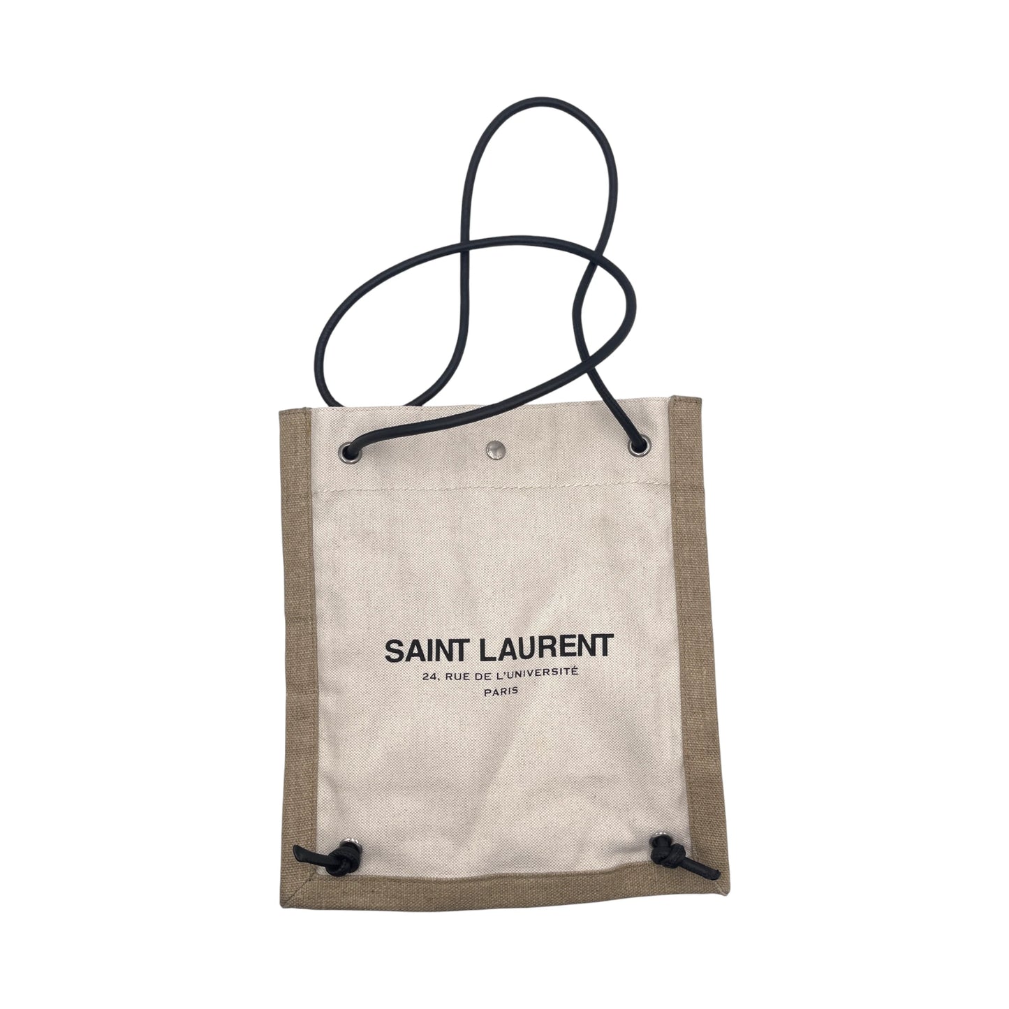 Saint Laurent Beige Canvas Shoulder Bag