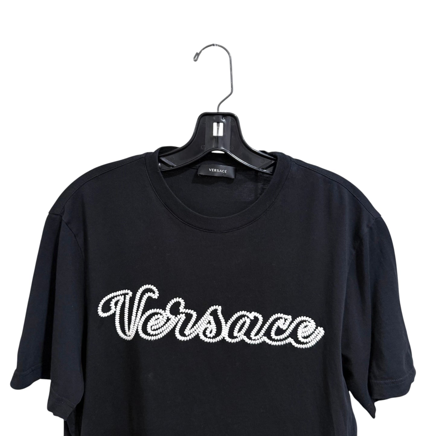 Versace Embroidered Black T-Shirt