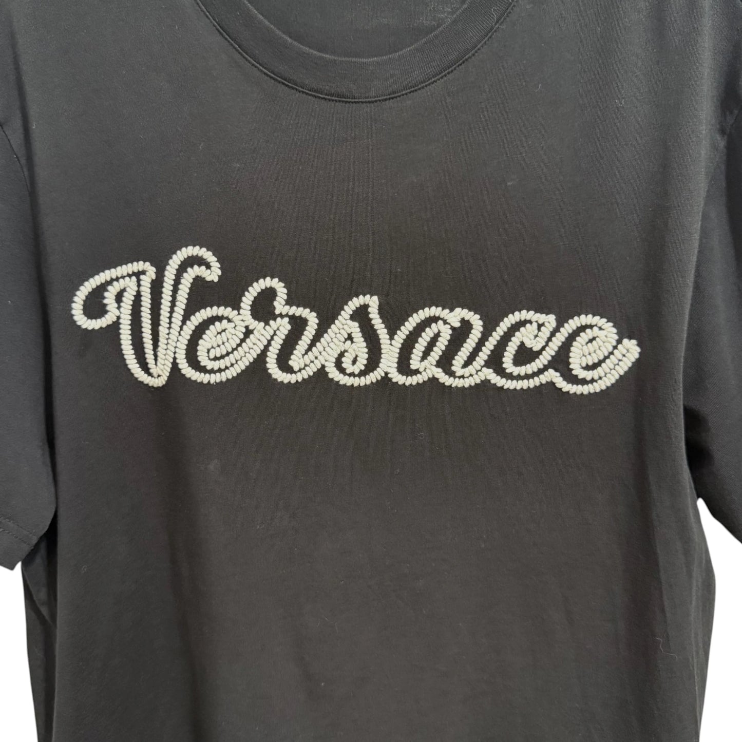 Versace Embroidered Black T-Shirt