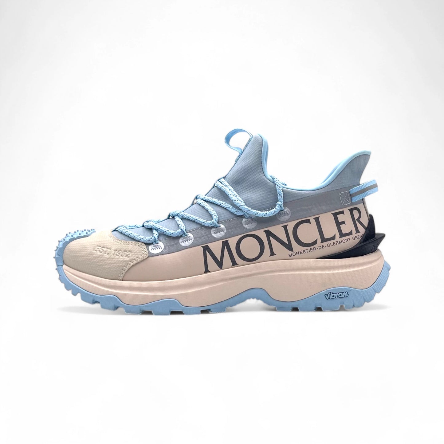 Moncler Women's Trailgrip Blue/Cream Sneakers