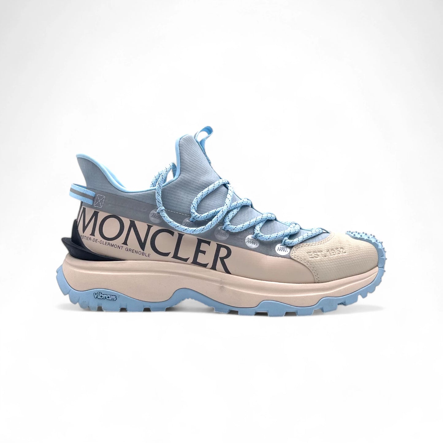 Moncler Women's Trailgrip Blue/Cream Sneakers