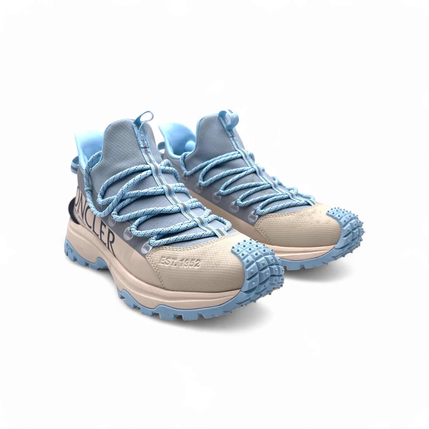 Moncler Women's Trailgrip Blue/Cream Sneakers