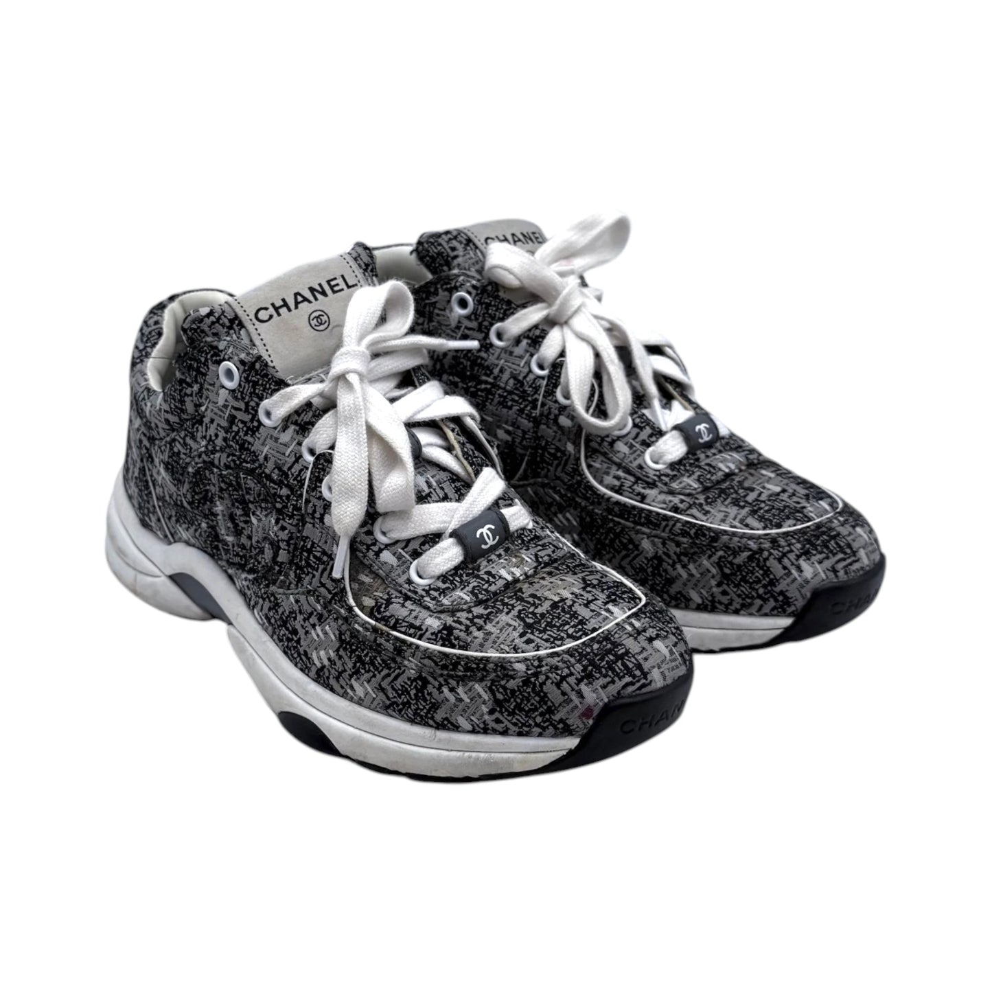 Chanel Low Cut Tweed Sneakers
