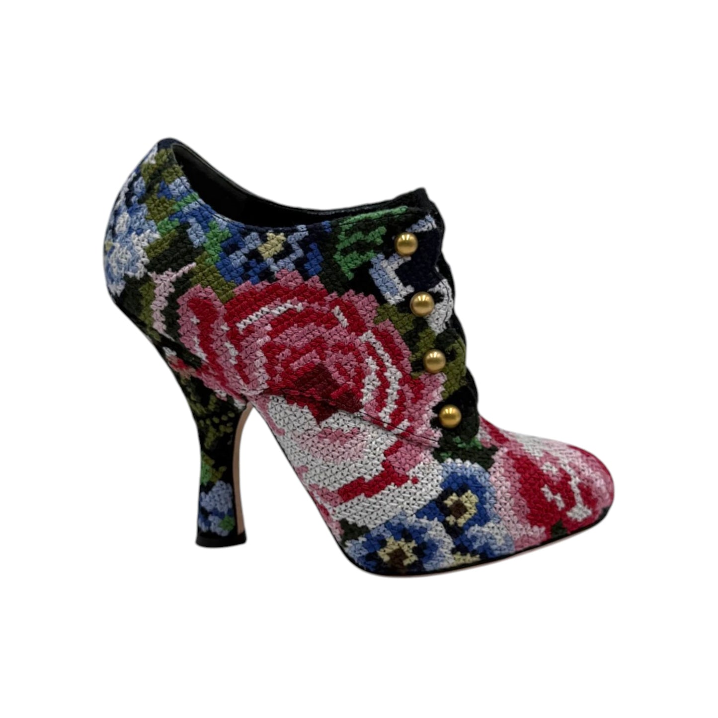 Dolce & Gabbana Tapestry Ankle Booties