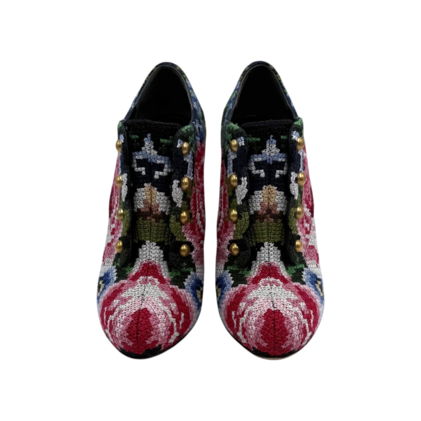 Dolce & Gabbana Tapestry Ankle Booties