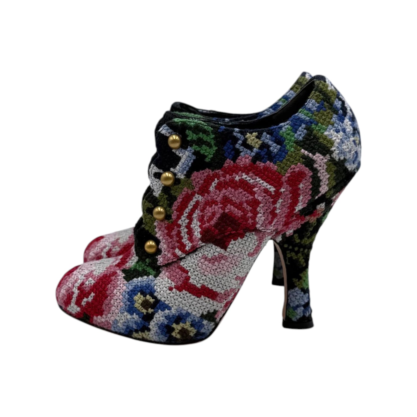 Dolce & Gabbana Tapestry Ankle Booties