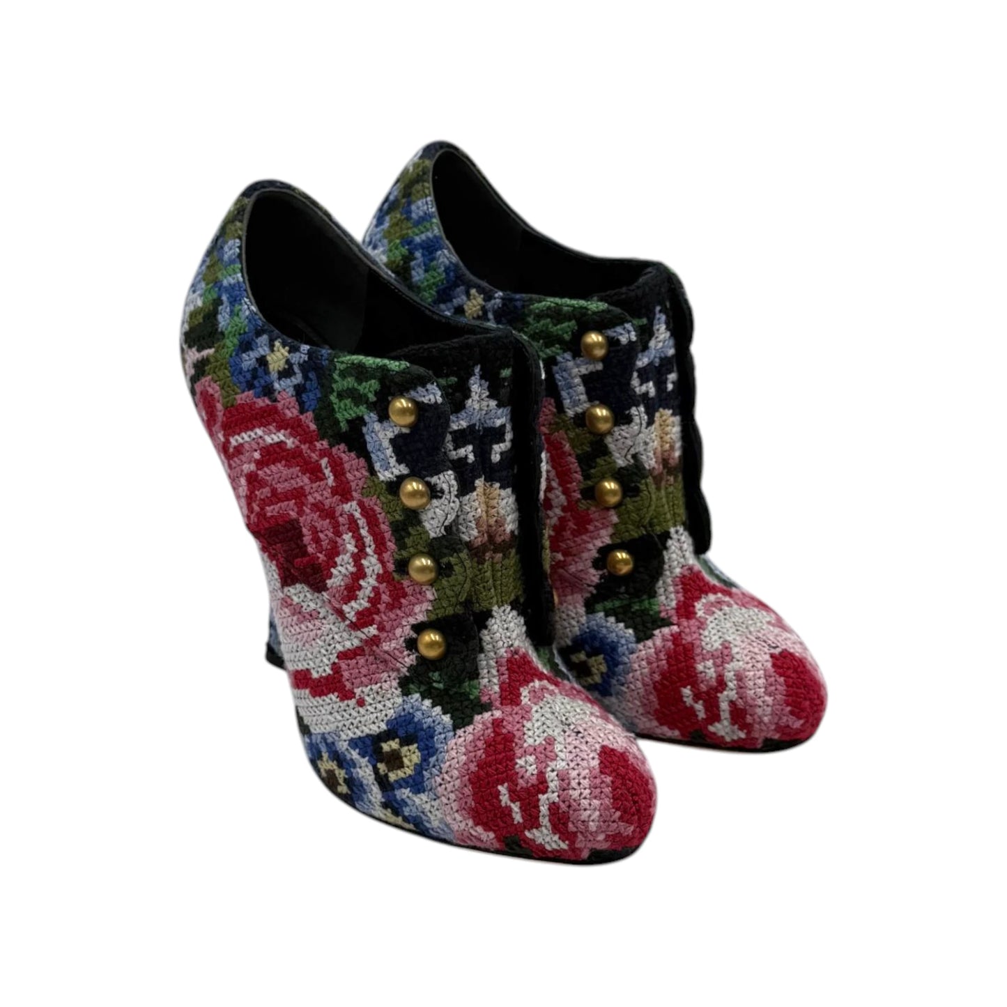 Dolce & Gabbana Tapestry Ankle Booties