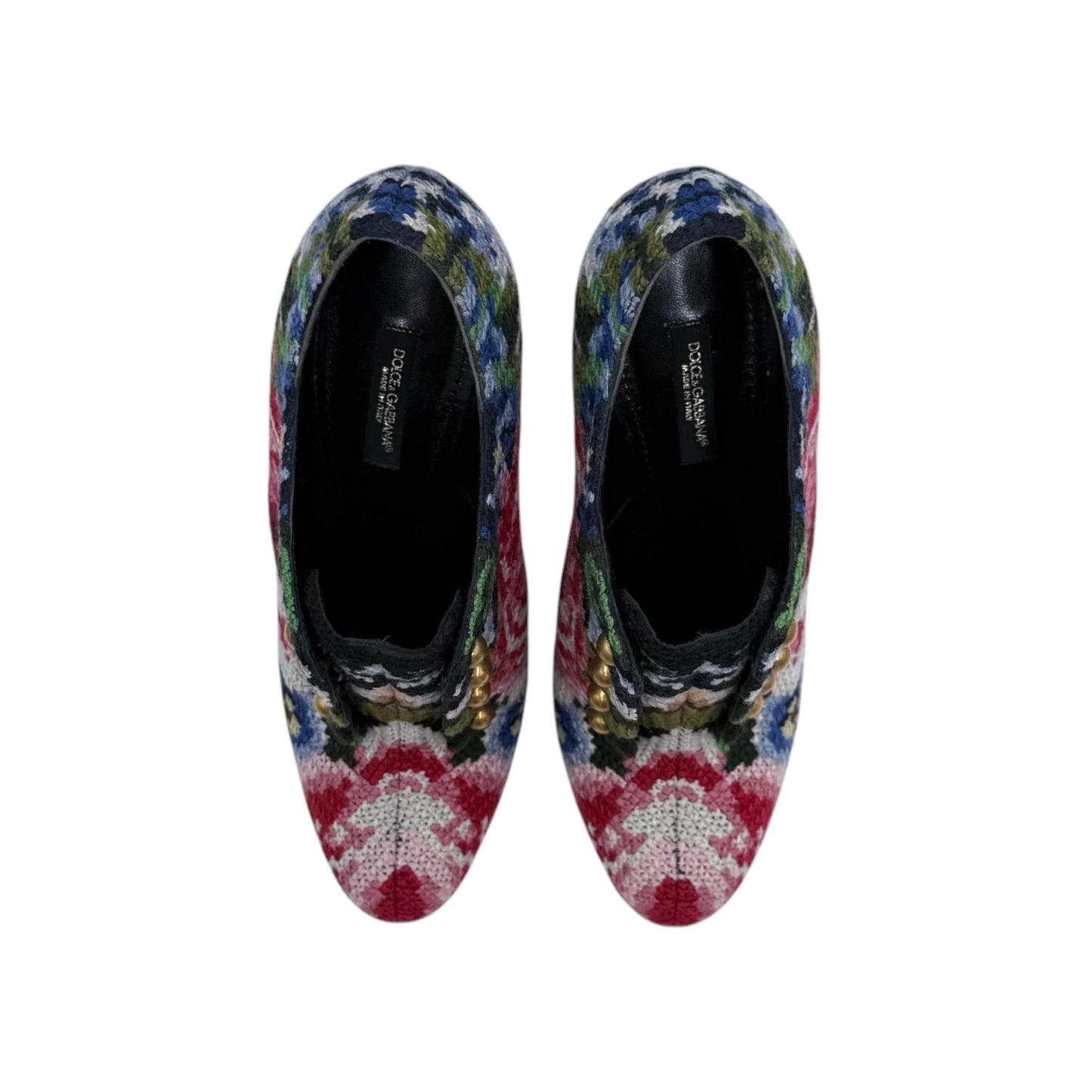Dolce & Gabbana Tapestry Ankle Booties