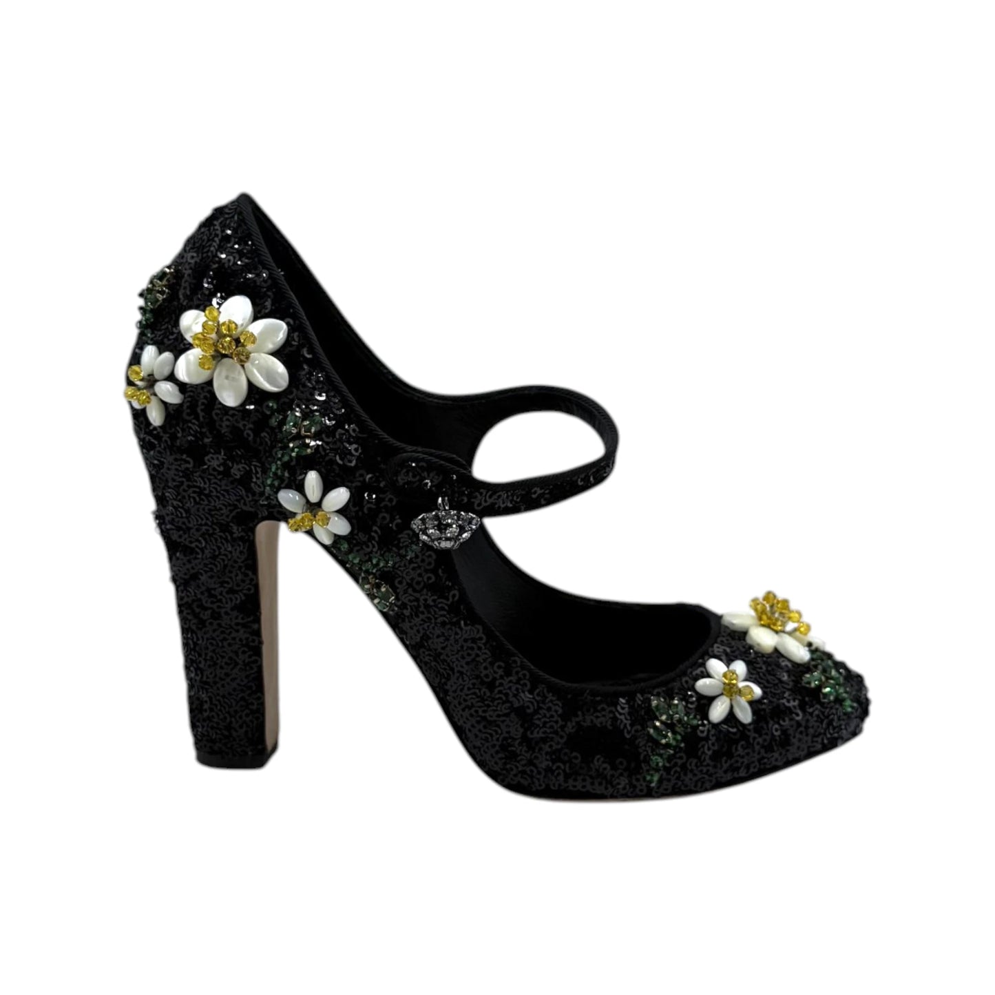 Dolce & Gabbana Sequin Flower Mary Janes Pumps