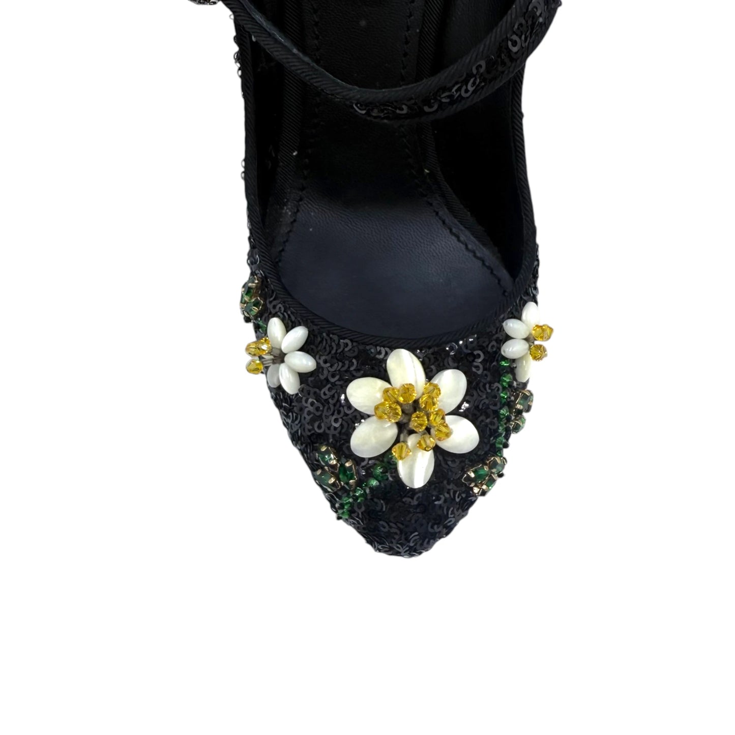 Dolce & Gabbana Sequin Flower Mary Janes Pumps