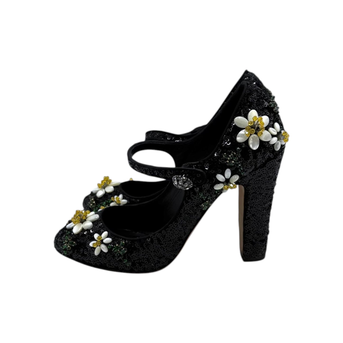 Dolce & Gabbana Sequin Flower Mary Janes Pumps