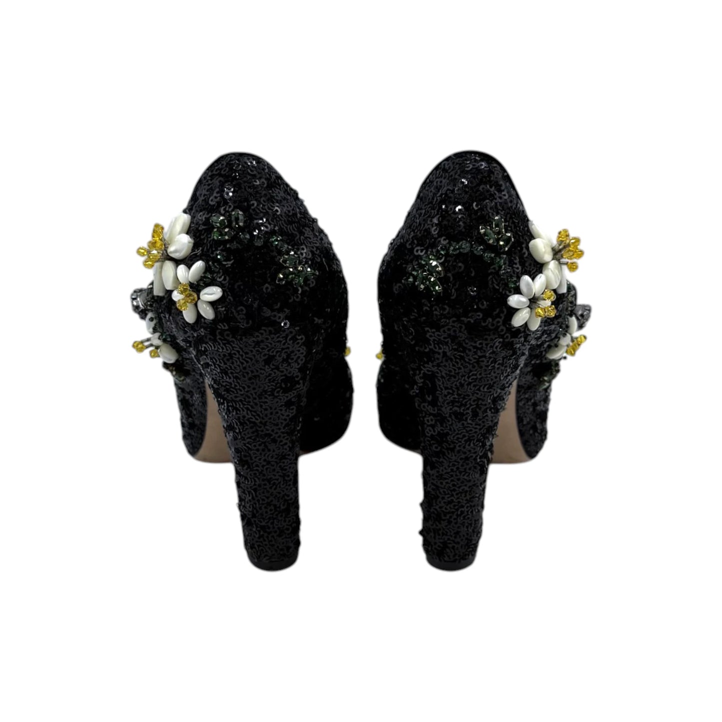 Dolce & Gabbana Sequin Flower Mary Janes Pumps