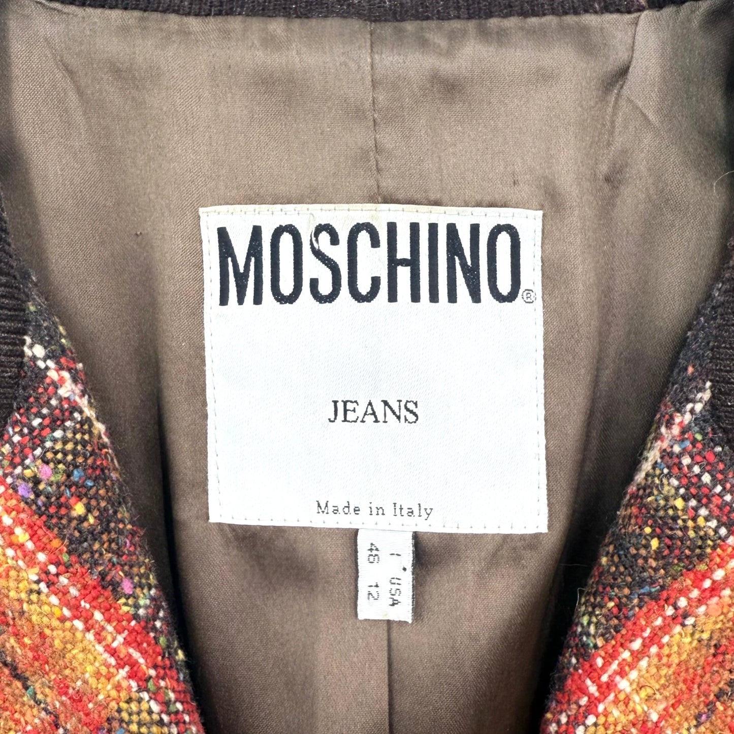 Moschino Jeans Plaid Tweed Blazer
