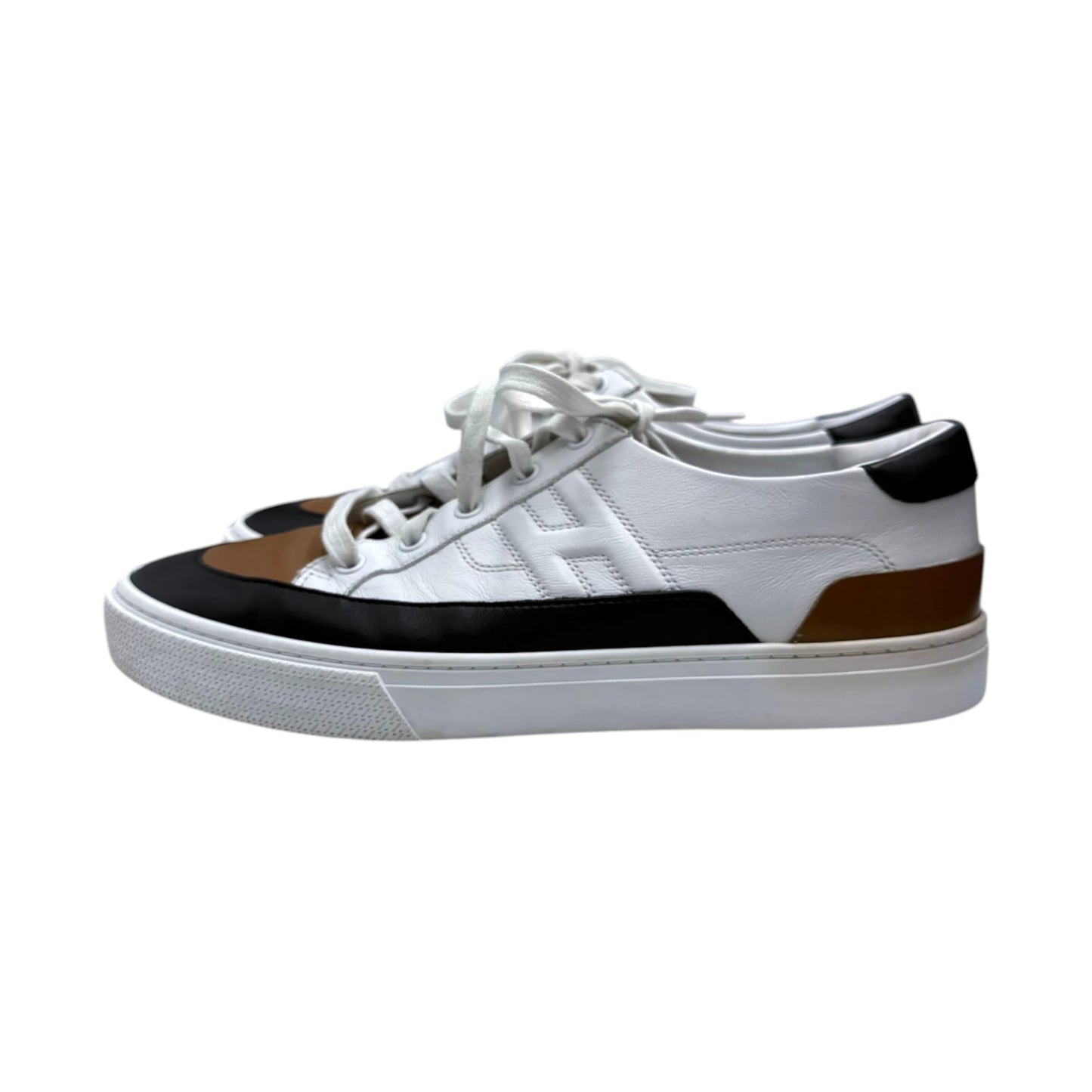 Hermès White Deep Low-Top Sneakers