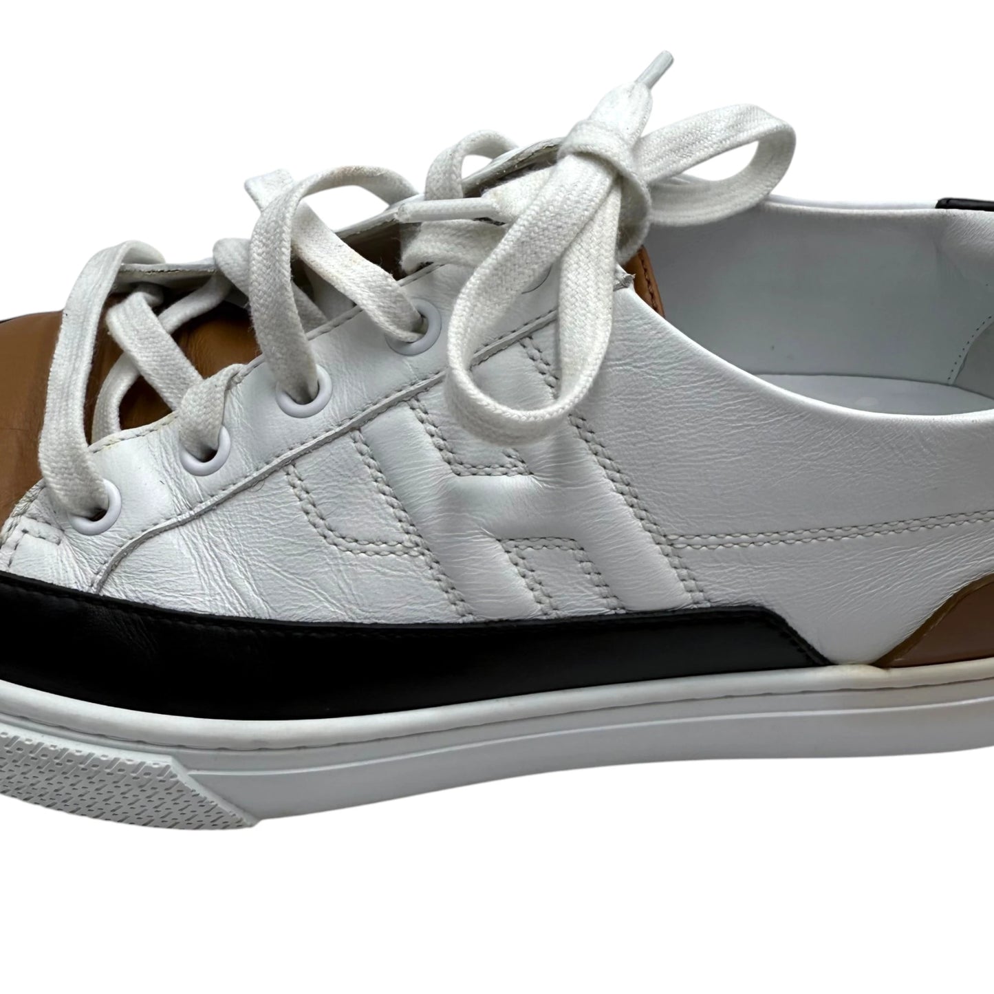 Hermès White Deep Low-Top Sneakers