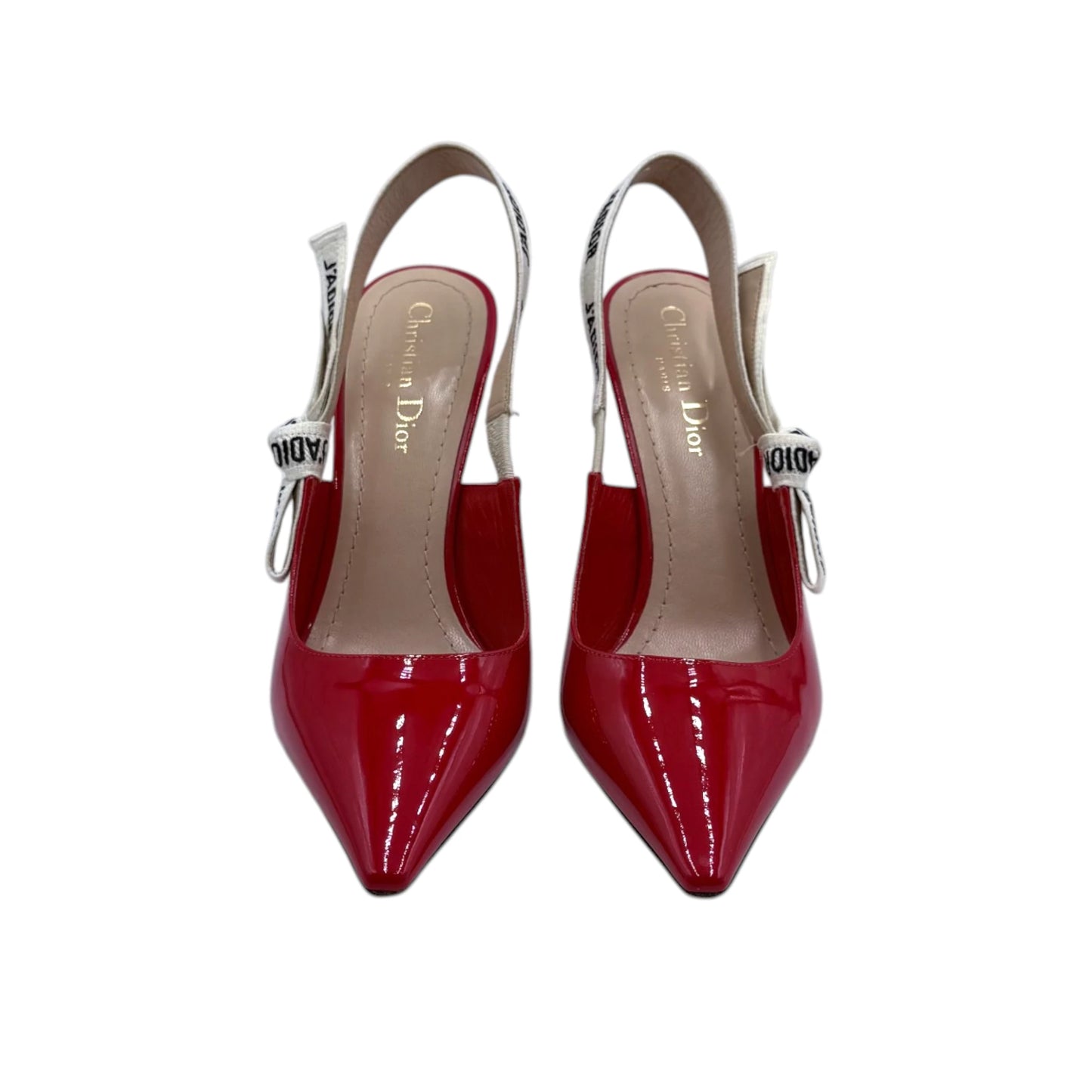 Christian Dior Red Logo Slingback Heels