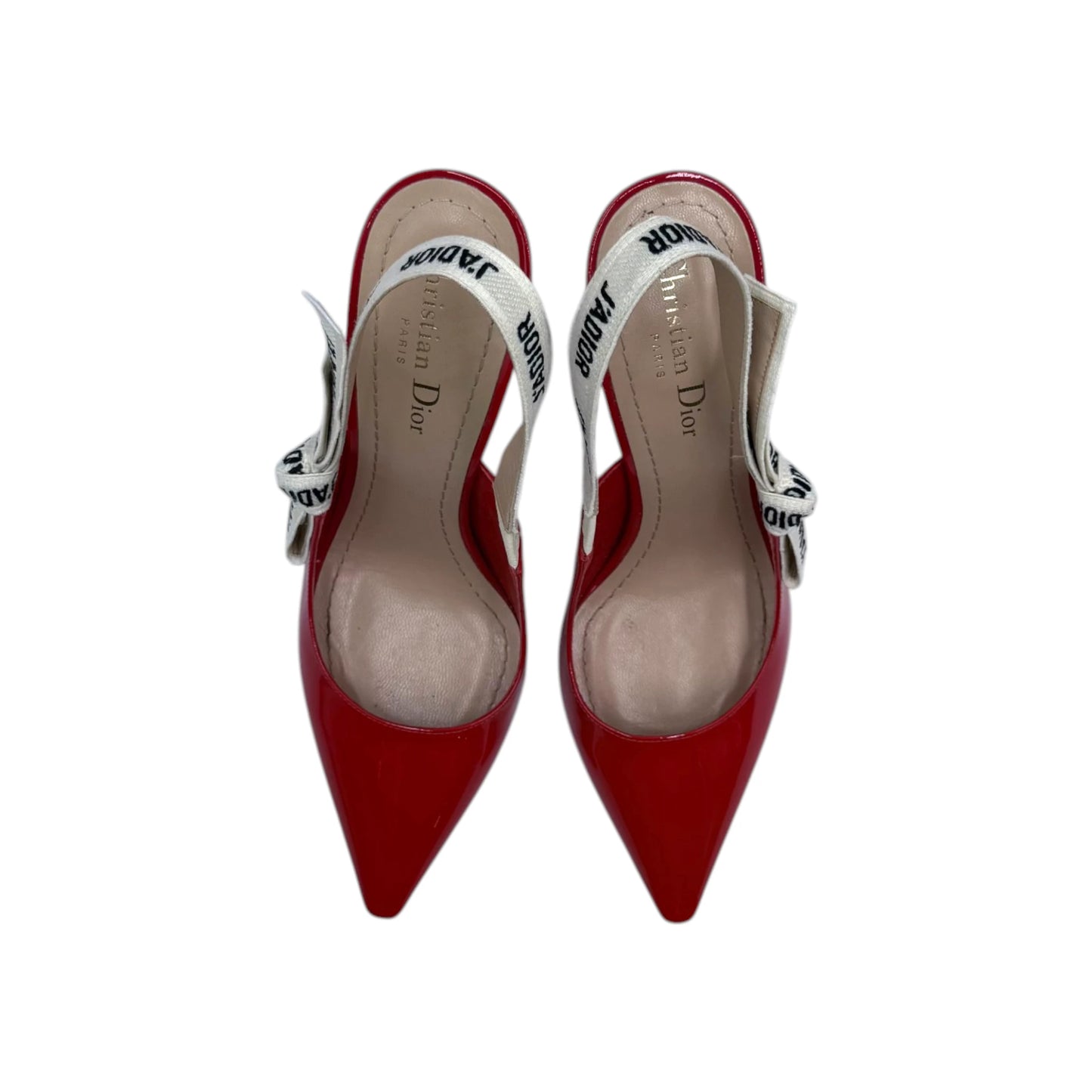 Christian Dior Red Logo Slingback Heels