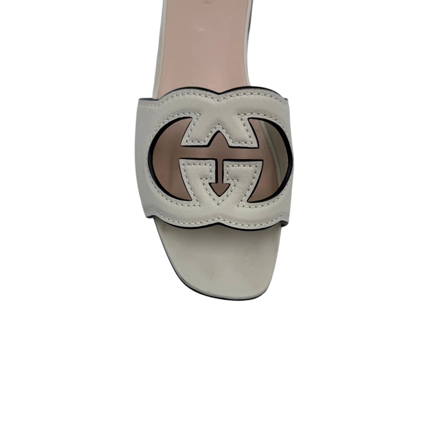 Gucci Off-White Interlocking G Flat Sandals