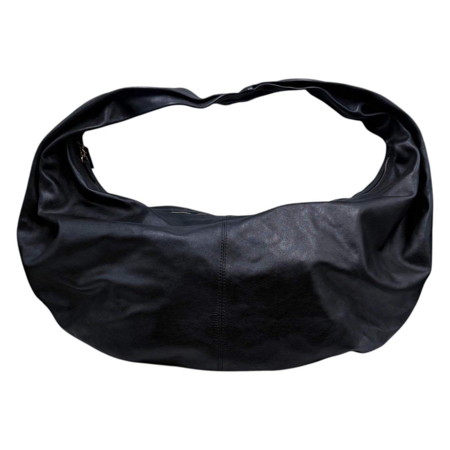 Khaite Black Calfskin Leather Extra Large Olivia Hobo Tote