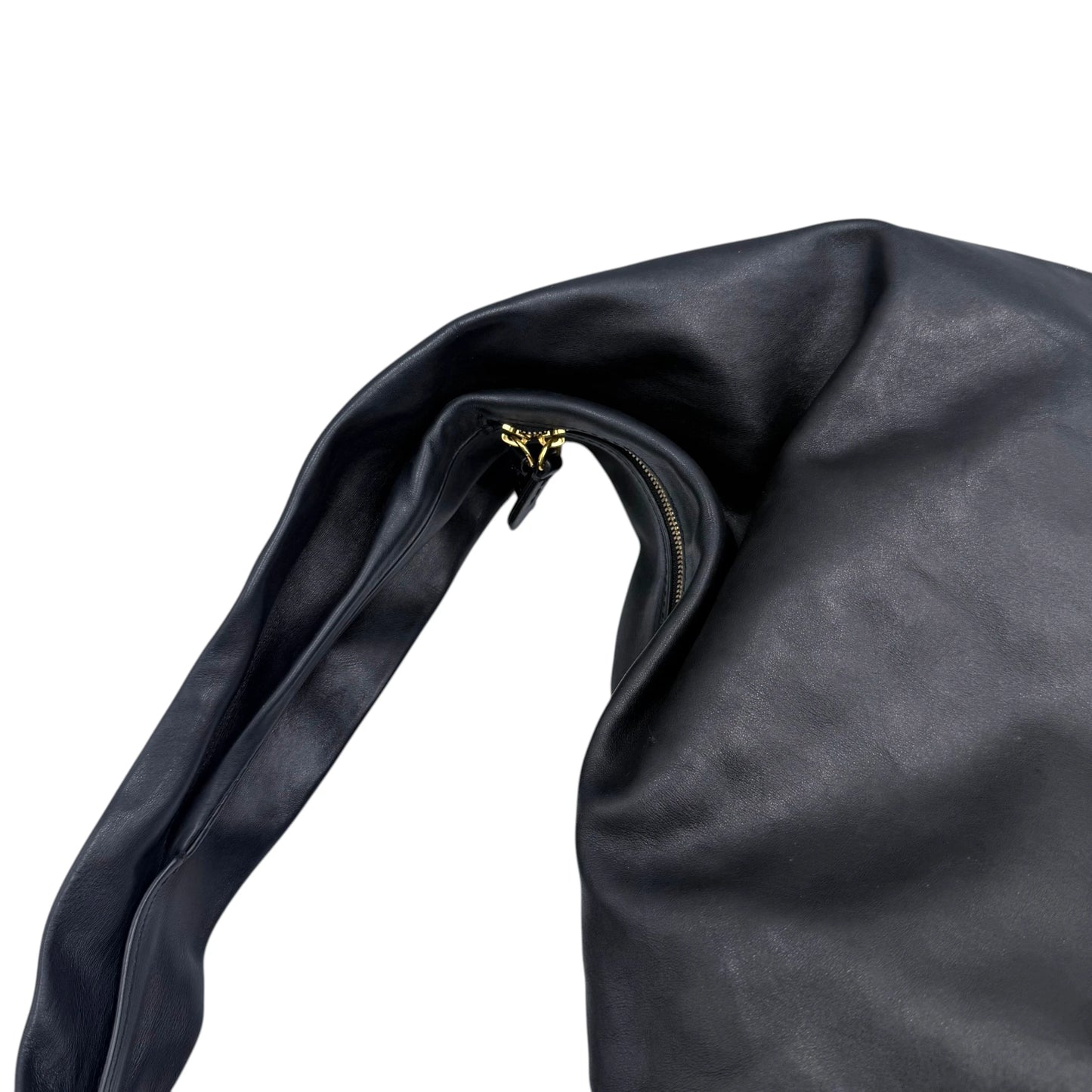 Khaite Black Calfskin Leather Extra Large Olivia Hobo Tote