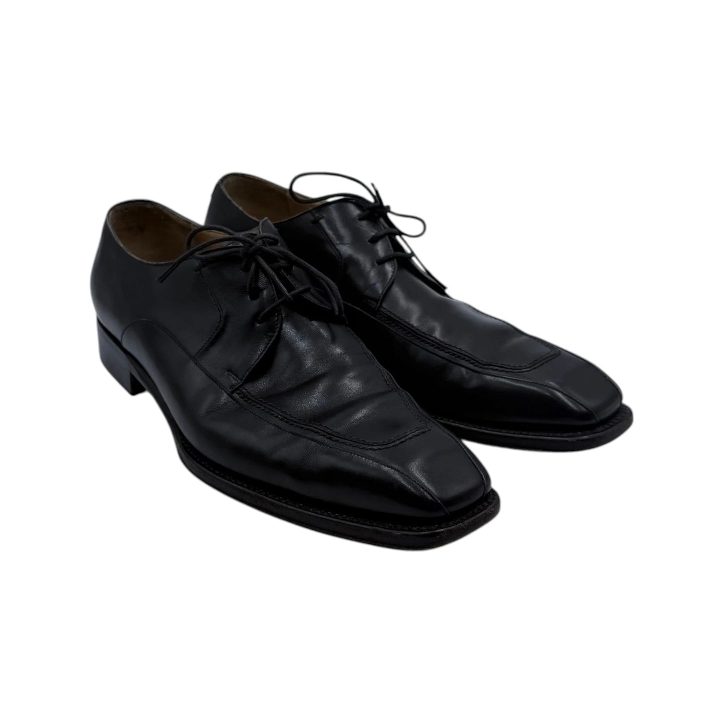 Salvatore Ferragamo Black Leather Derby Shoes