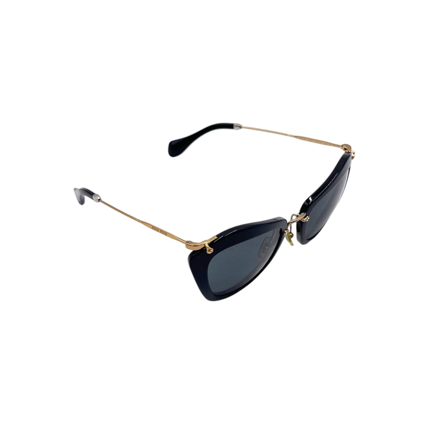 Miu Miu Black/Gold Cat-Eye Sunglasses