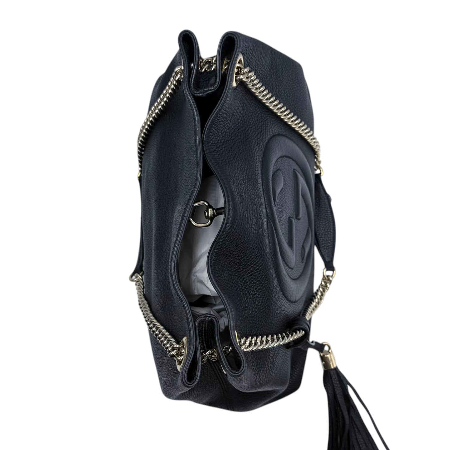 Gucci Pebbled Calfskin Medium Soho Shoulder Bag