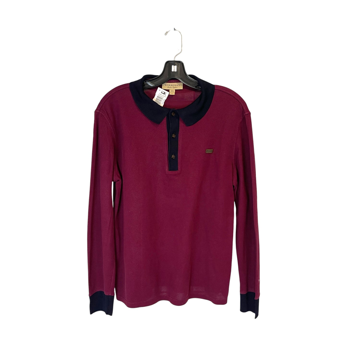 Burberry Burgundy Polo Long Sleeve Men's - M