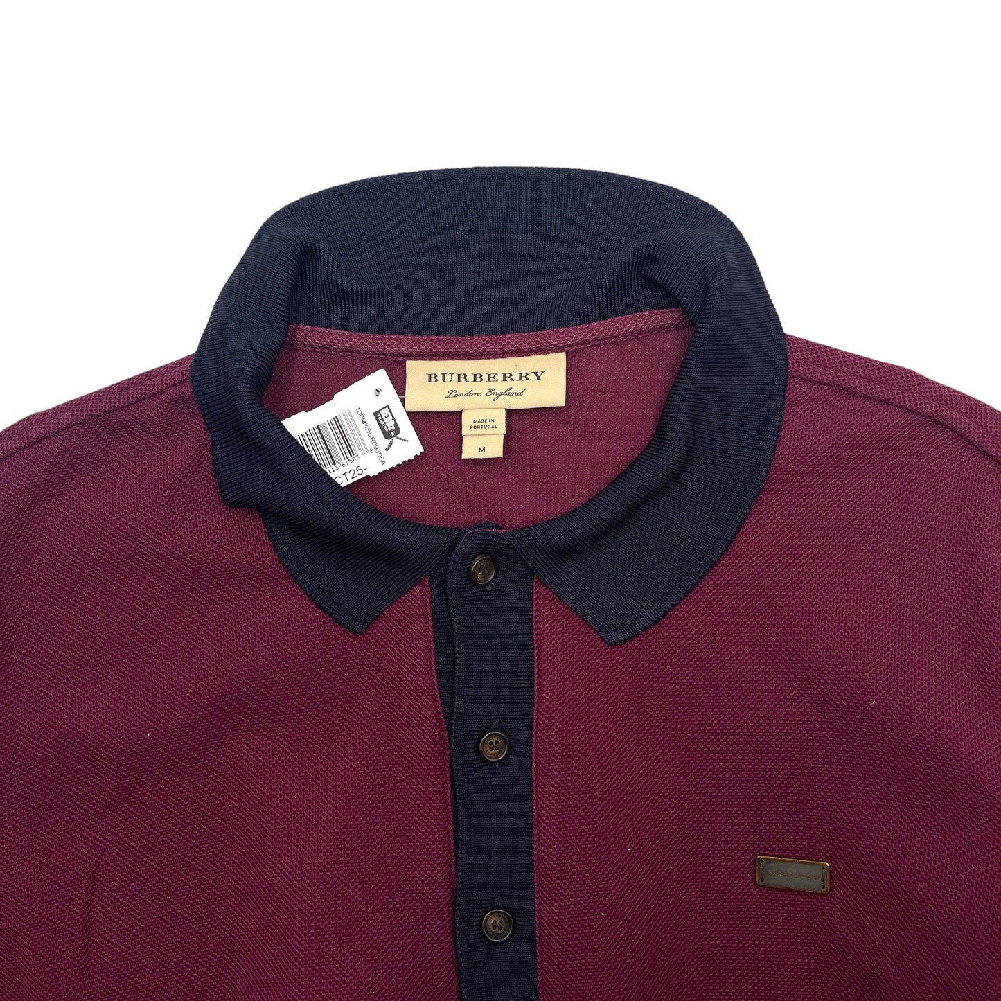 Burberry Burgundy Polo Long Sleeve Men's - M