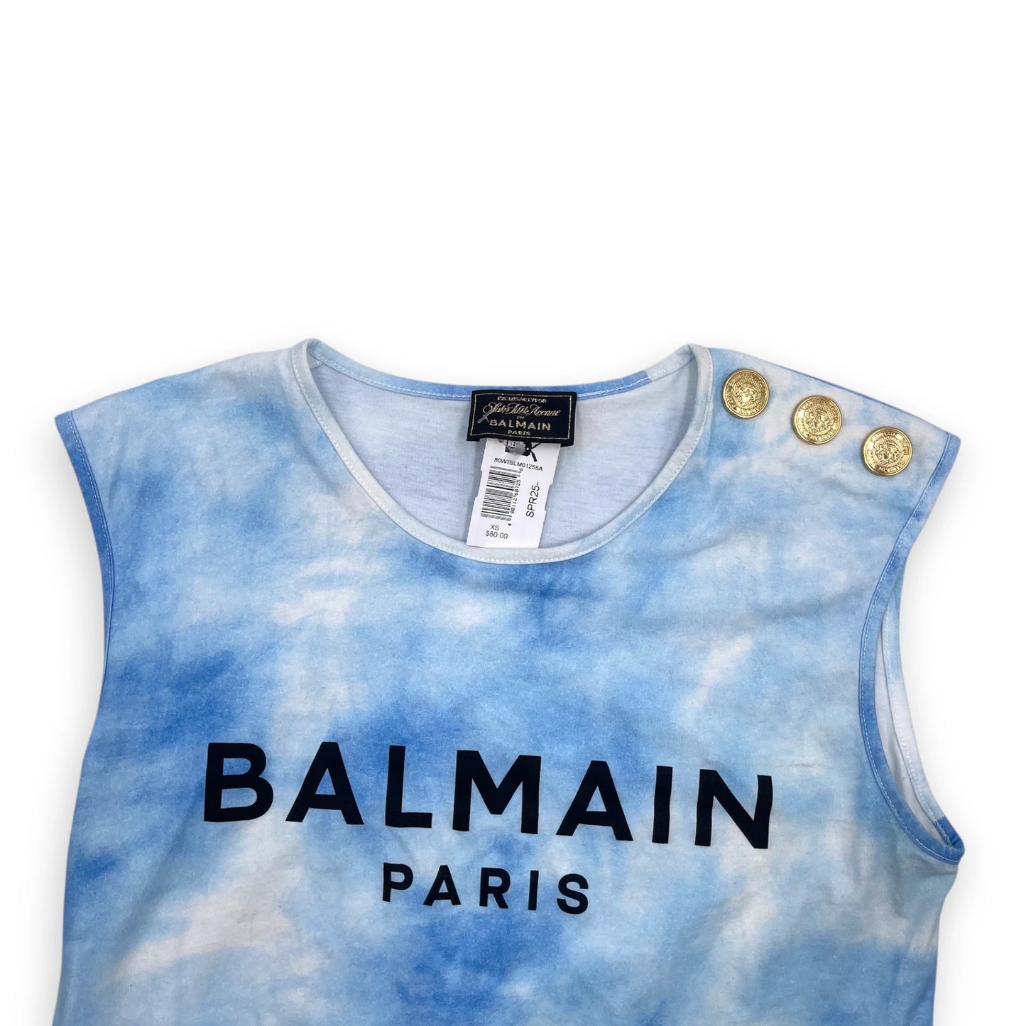 Balmain Tie Dye Logo Top Wom XS