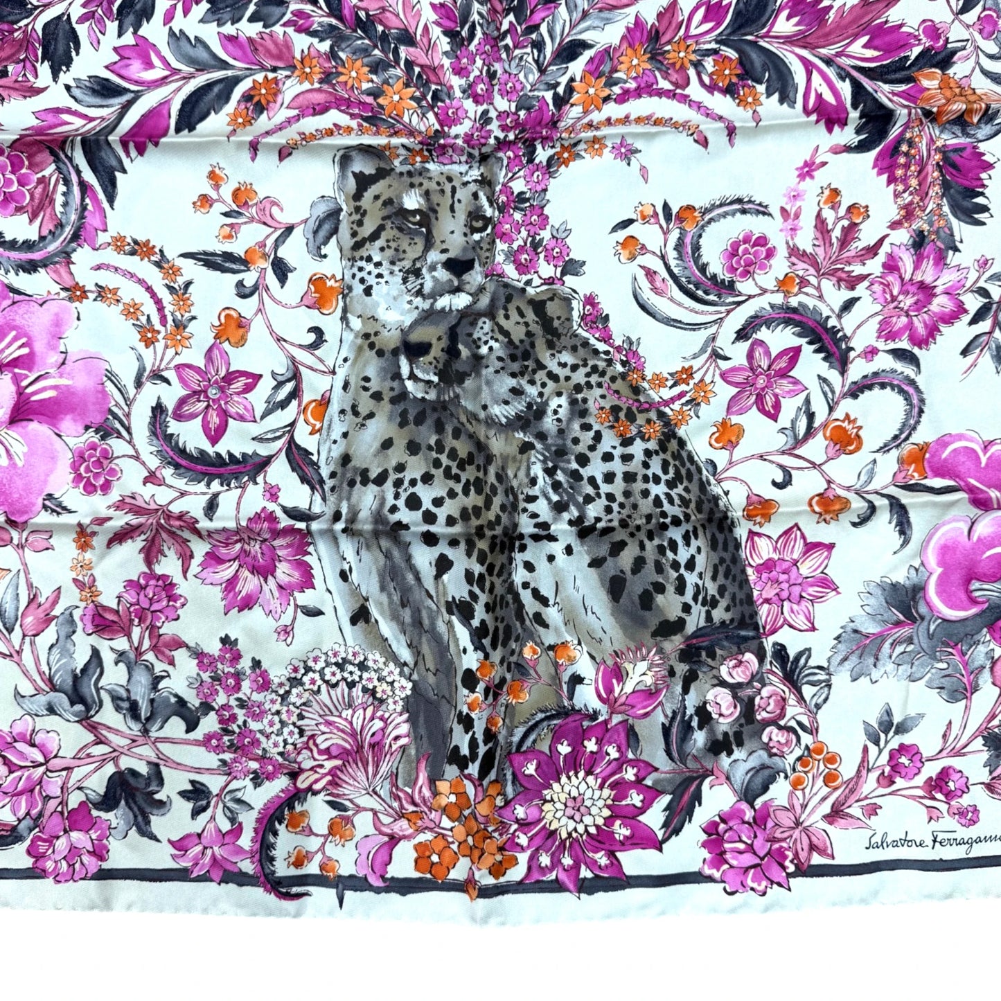 Salvatore Ferragamo Printed Silk Foulard Scarf