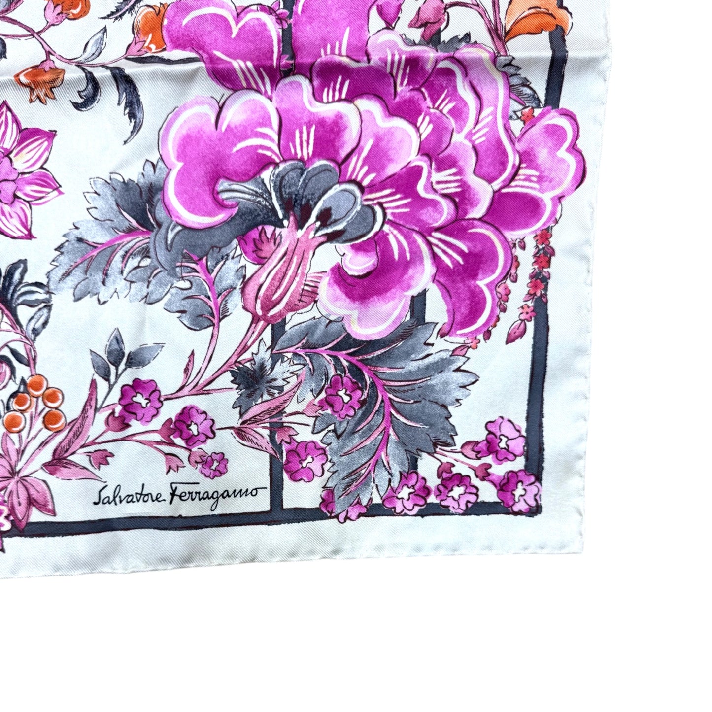 Salvatore Ferragamo Printed Silk Foulard Scarf